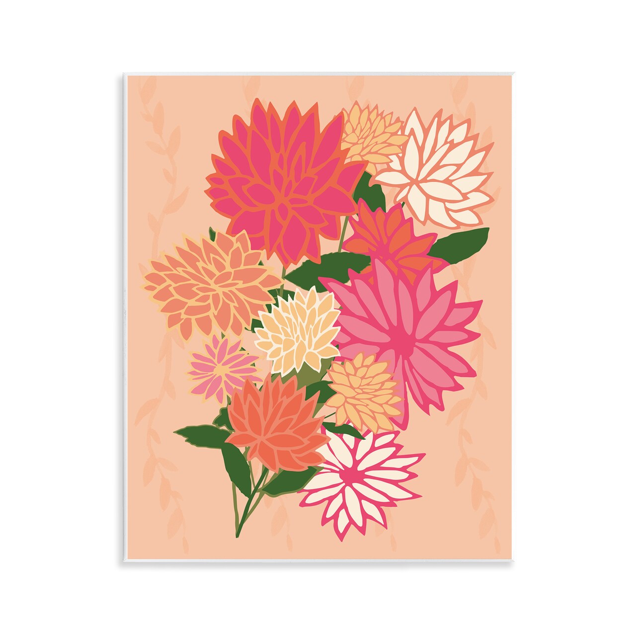 Stupell Industries Dahlia Petal Outlines Wall Plaque Art Design by Michelle Ingari Designs